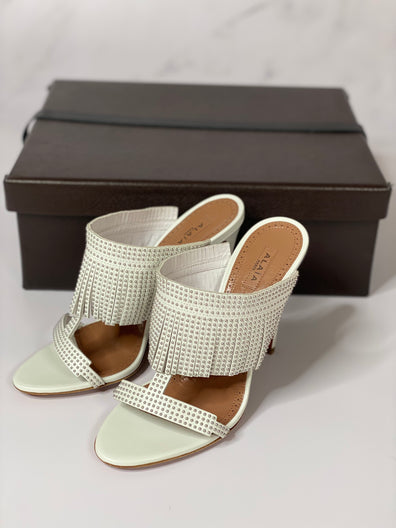 Fringed Studded Leather Sandals